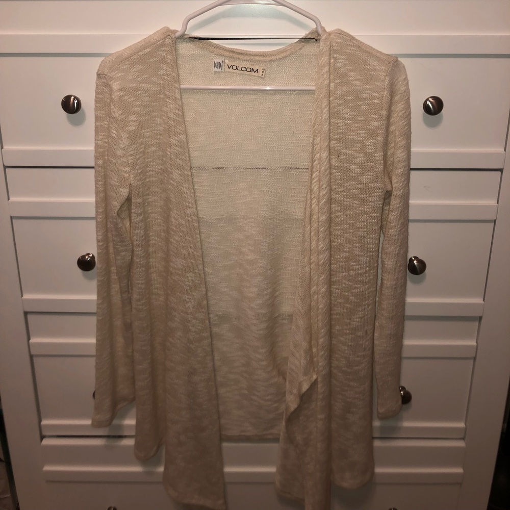 cream volcom cardigan